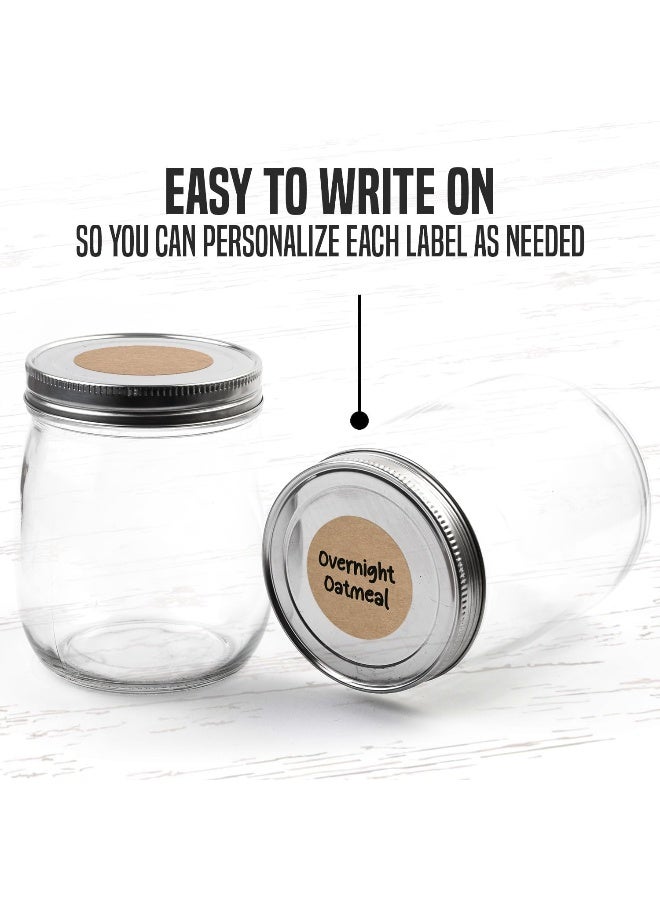 MESS Dissolvable Canning Labels for Jars – 200 Kraft Dissolvable Mason Jar Labels - Dissolvable Food Labels for Containers - Jam Homemade Canning Jar Labels Stickers - Removable Mason Jar Labels 1.5" - Image 5